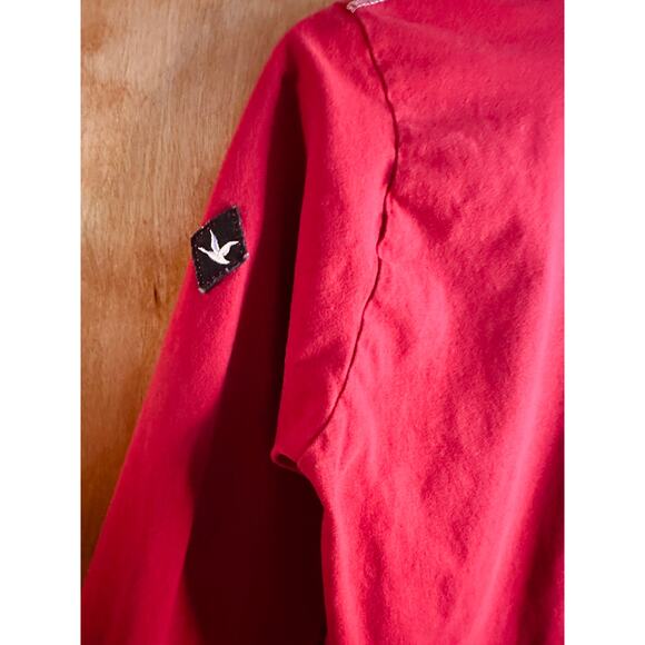 Chevignon Men's Red Long Sleeve Shirt with Trademark Patches Size Large - Picture 5 of 8
